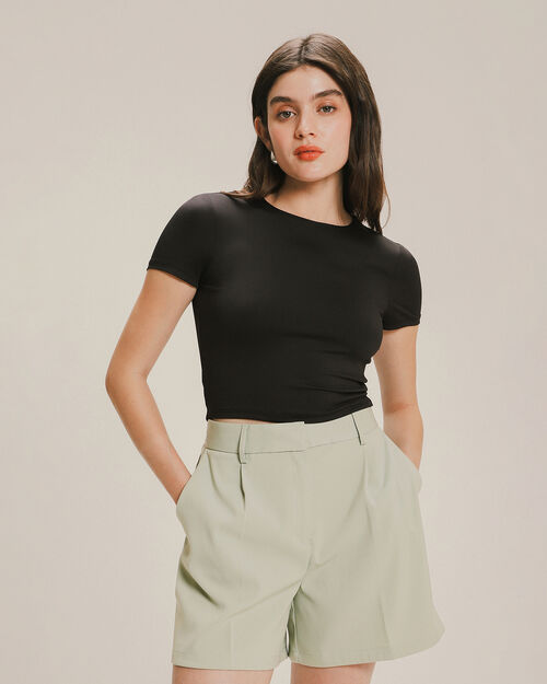 Playera Cropped Manga Corta
